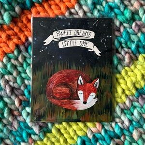 Fox print artwork NWT